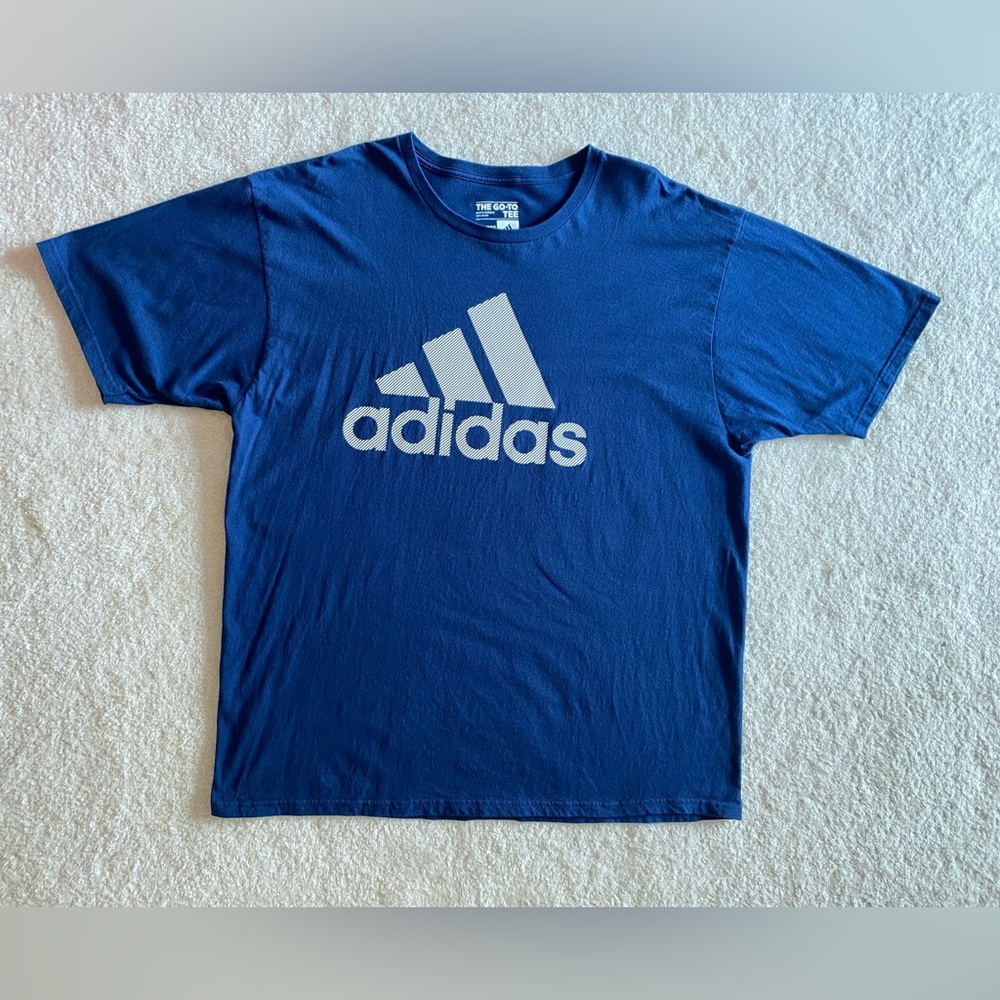 Adidas Blue Original Logo T Shirt Mens 2XL